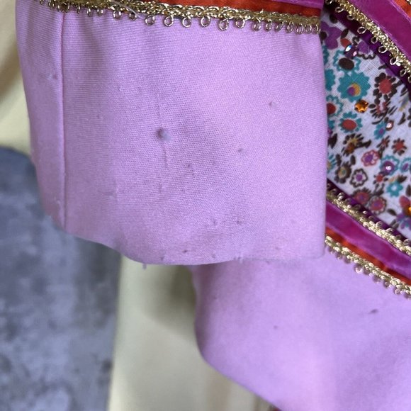 Vintage Malcolm Star Rizkallah Maxi Dress With Rhinestone Beading Size 12 Yellow - Picture 10 of 16